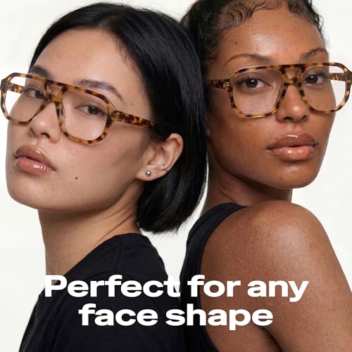 Image of livho Retro Aviator Blue Light Blocking Glasses for Women Men with Soft Case, Trendy Rectangle Computer Eyeglasses