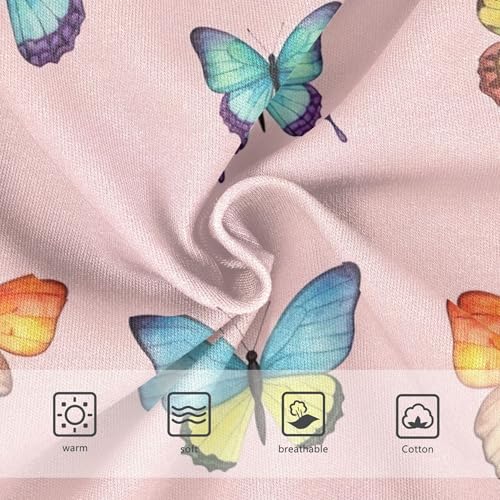 Girls Underwear Toddlers 2t Cotton Little Girl Panties Flower Underpants Briefs Watercolor Butterflies Pink3