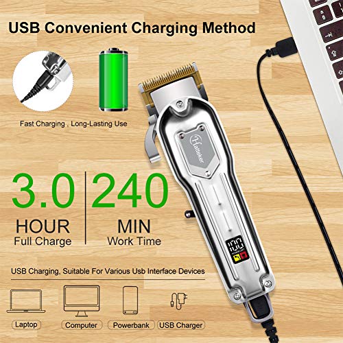image for Hatteker Mens Hair Clippers Professional Cordless Hair Beard Trimmer H