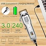 Hatteker Mens Hair Clippers Professional Cordless Hair Beard Trimmer Haircut Grooming Kit Rechargeable Stainless Steel
