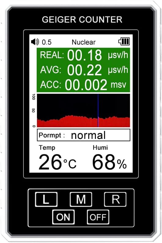 Fawoonu Handheld Portable Nuclear Radiation Electro Radiation Household Latory Hospital Multi-function Marble Radioactive Geiger Counter Digital Large Screen Nuclear Radiation