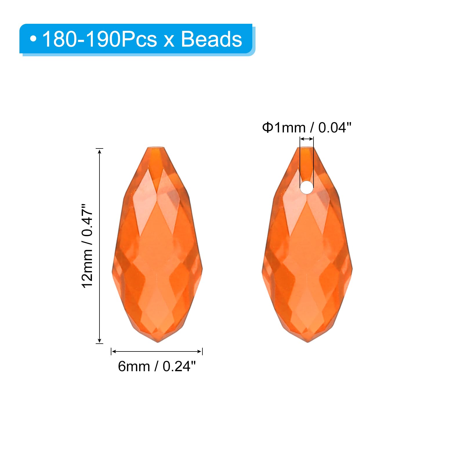 PATIKIL 2 Strands 180-190Pcs Teardrop Crystal Beads - Image 2
