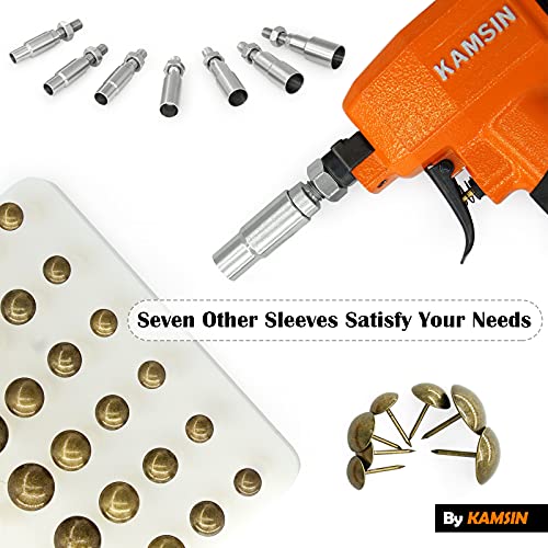 Kamsin Pneumatic Decorative Nailer 9.60-20.30Mm (3/8-Inch To 3/4-Inch) Head Diameter Air Power Tack Nail Gun Finish Nailer Deco Tacks Gun For Upholstering, Sofa Leather, Furniture (1620 Deco Nailer) #TOP5