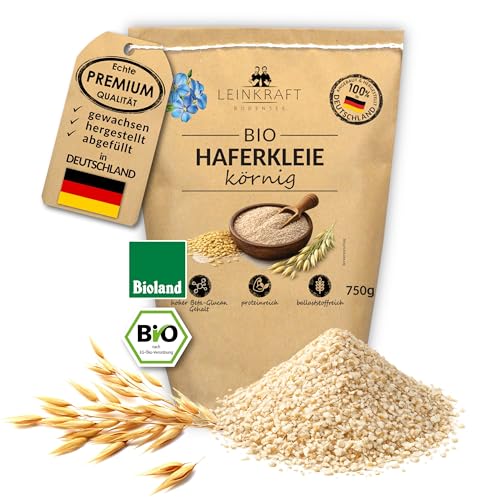 Deutsche Bioland Haferkleie 750g mit Keim Proteinreich hoher Ballaststoffgehalt