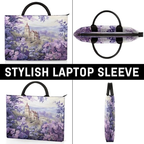 Flower Castle Watercolour Laptop Sleeve with Handle Waterproof Computer Carrying Case4
