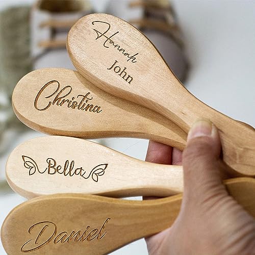 Brosse à cheveux personnalisée bébé gorm en bois : kit de 4 pièces pour fille et garçon