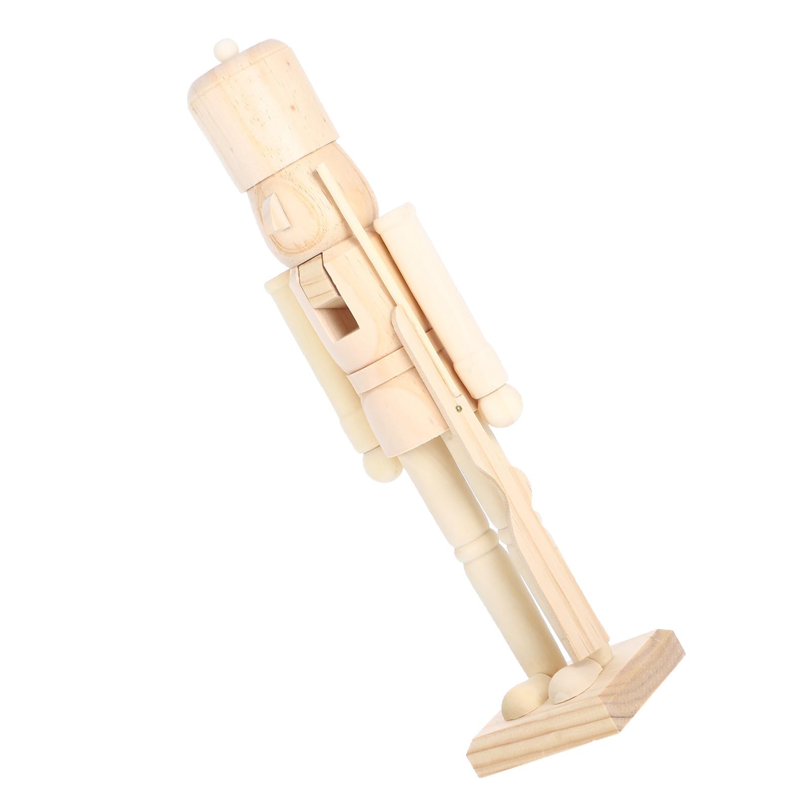 YARNOW Cascanueces de Madera sin Pintar, Figura de Madera en Blanco para Manualidades, Decoración Navideña, Adorno Creativo de Soldado de Nuez