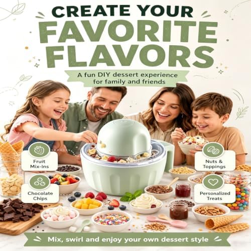 Swirl Cup Ice Cream Maker, 2026 Portable Automatic Frozen Dessert Maker, Rechargeable Mini Ice Cream Machine with Add-In Chute for Homemade Ice Cream, Frozen Yogurt, Sorbet & Family Treats (1pcs) — view 4
