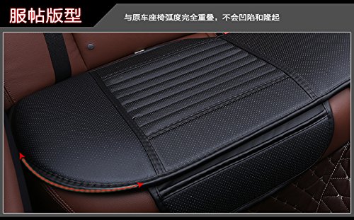 Edealyn Auto Interior Accessories Styling Pu Leather Charcoal Car Seat Cover Pad Seat Cushion Mat Protective Cover For Car/ Office Chair ,Universal Seatpad (Black- Back Row) #TOP1