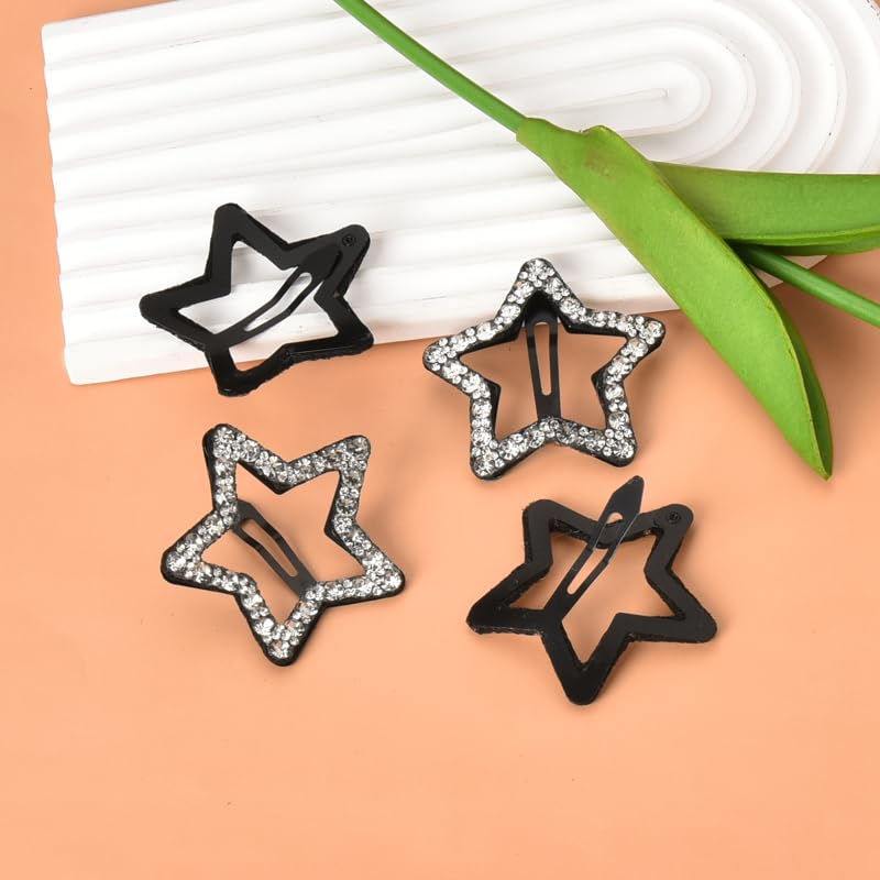 Pinzas para cabello con brillantes forma estrella 4 pcs miniatura 4