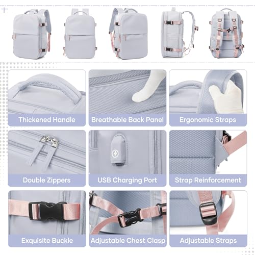 Image of Vacuum Travel Backpack with Pump for Women Men, Carry on Air Backpack for Flight Approved, Personal Item Luggage Backpacks