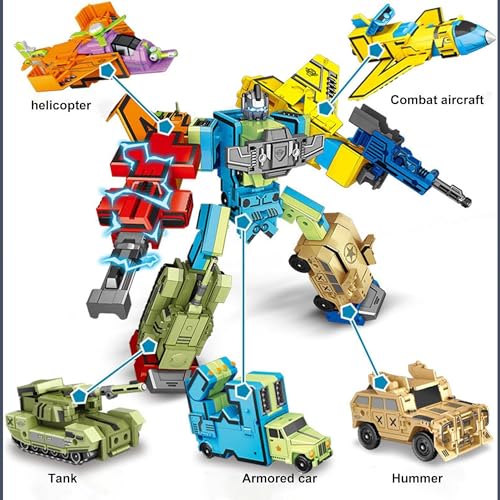 Image of Kidology 10-Pcs Changing Robot Action Toy - STEM Learning Robot For Kids, DIY Building Vehicle, Educational Games For Kids Birthday Gift For Boys & Girls, Yellow