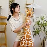 champracer Großes Giraffe Plüschtier, Giraffe Kuscheltier Groß Stehend Riesen Stofftier Puppe Deko Geschenk Kinder Spielzeug Braun Gelb (80cm)