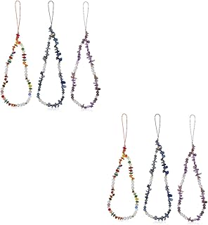 PartyKindom 6 Peças De Colhedores Coloridos De Corrente Contas Coloridas Contas Coloridas Cristais Contas Pulseira Acessórios Acessórios De Telefone Cordão De Telefone Charme Turquesa