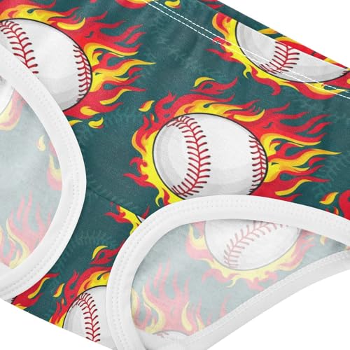 Joisal Bright Toddler Underwear Floral 2t Cotton Cute Panties Girl Flaming Baseballs Cool Underpants Briefs4