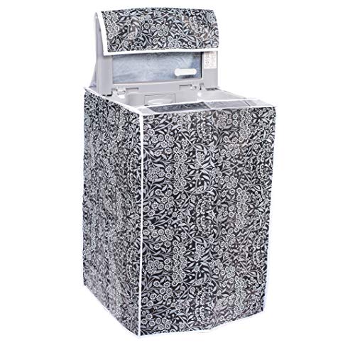 Image of Classic Top Load Washing Machine Cover Suitable for LG 6 Kg, 6.2 Kg, 6.5 Kg, 7 Kg (56cmsX56cmsX85cms, Black Flower)