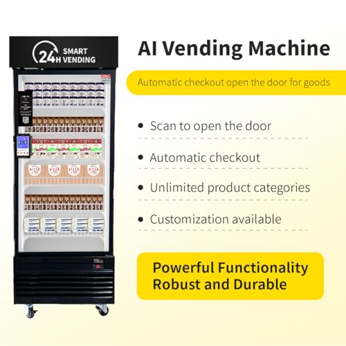 Image of HAHA Smart Vending Machine, Commercial Refrigerated & Freezer Vending Machine with Touch Card Reader, Cashless Self-Service for Ice Cream, Frozen Food, Drinks