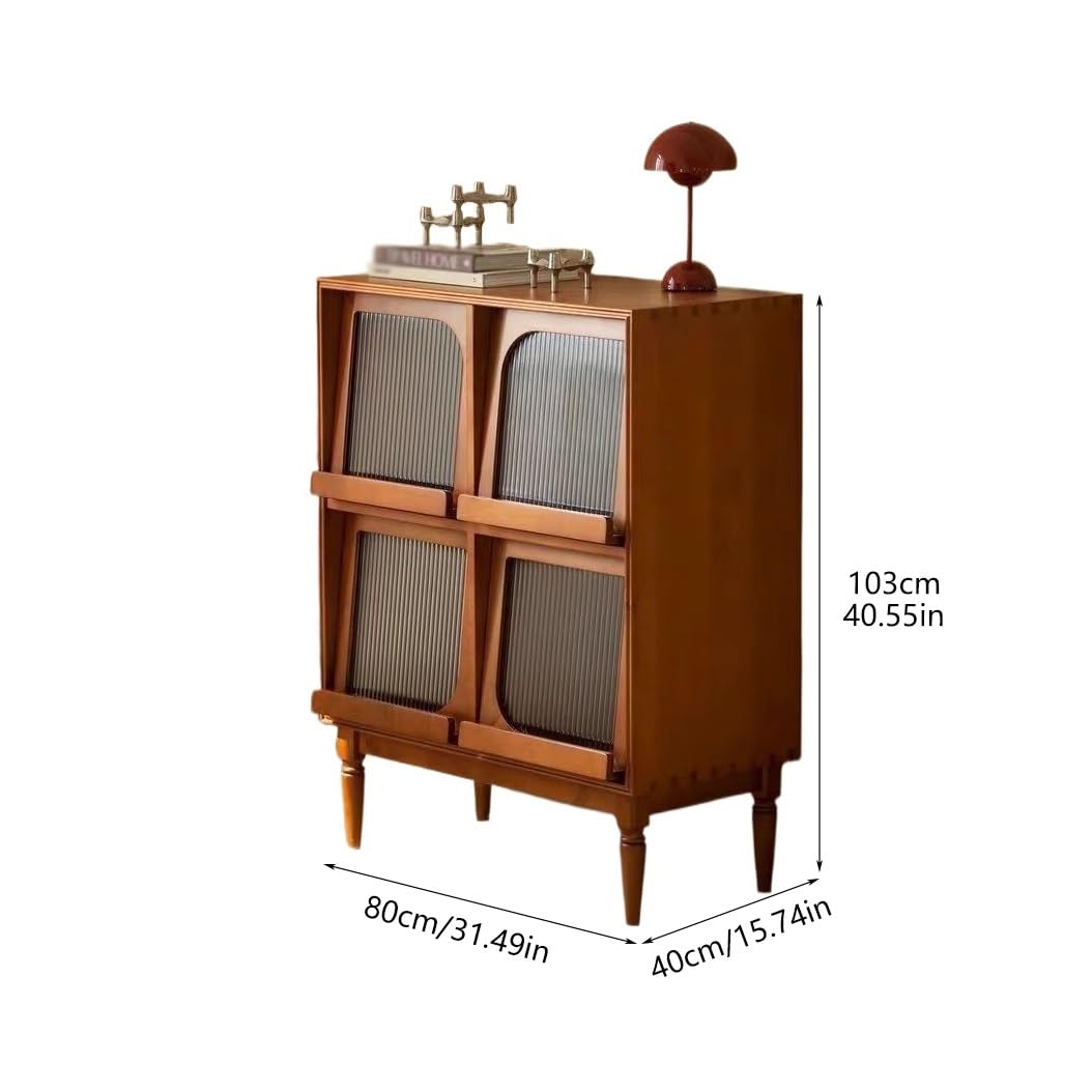 Muebles de Almacenamiento Estantería de Estilo japonés 80 x 40 103 cm, Vitrina Madera Maciza for revistas, Sala Estar, sofá, Mesa Auxiliar Retro, Entrada, Pasillo, decoración Mueble Bar