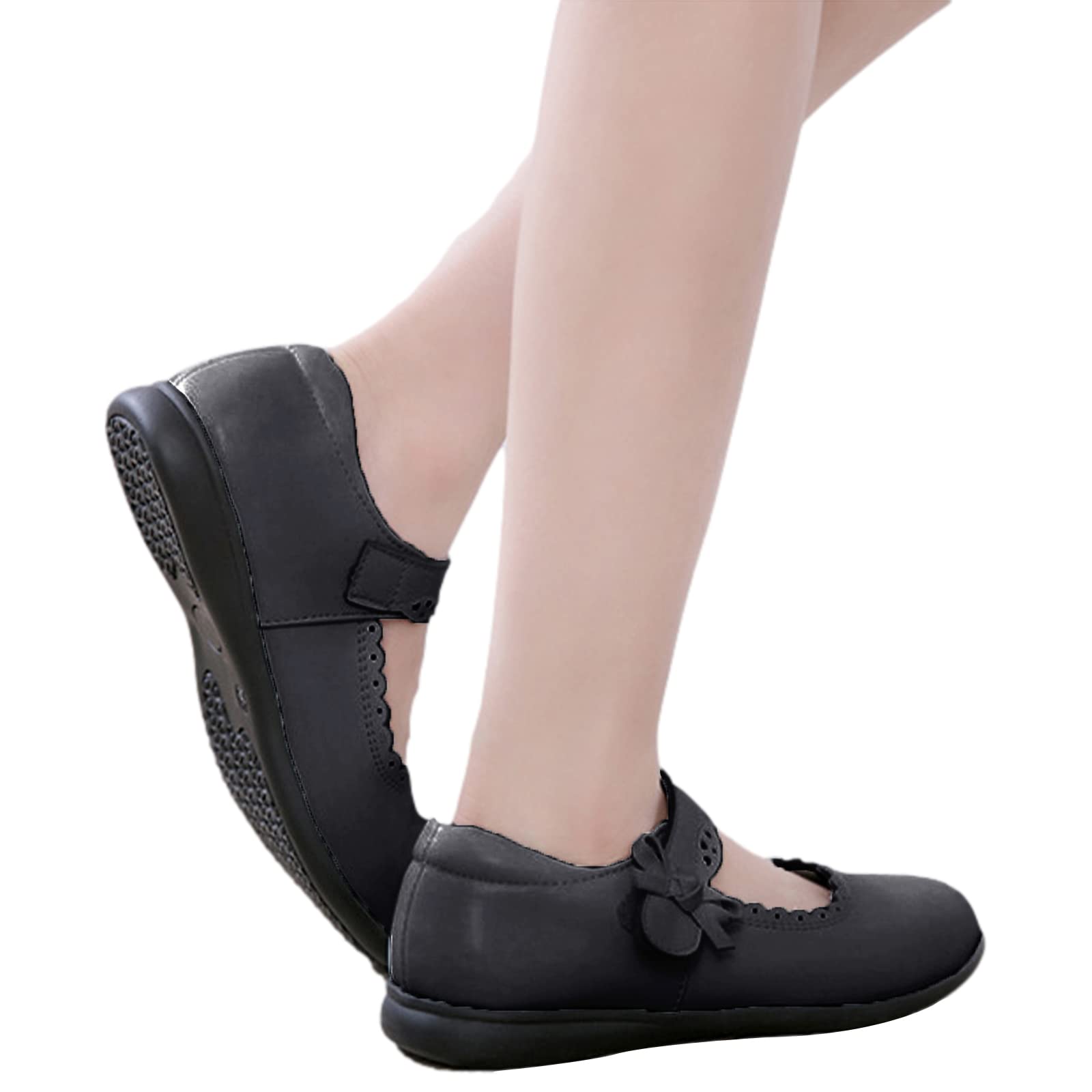 rismart Niñas Inteligente Bucle De Gancho Vestido De Escuela Charol Zapatos De Vestir