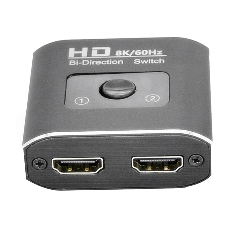 HD 8K 60Hz Bi-Direction Switch 1 in 2 Out Video Distributor Splitter Dual Display -Compatible Splitter for Laptop PC Easy to Use