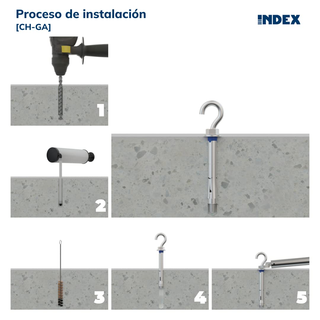INDEX Fixing Systems CH-GA Pack of 25 High Load Anti-Twist Anchors Zinc Plated Coated M12 x 80 mm Diameter 16 mm - Image 4