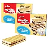 Vincinni Napolitano Wafer Cookies with Creamy Milk Cocoa Filling - Savor the Crunch of Light Crispy Wafers Melts in Mouth for Delicious Taste - Ideal Snacks for Anytime to Satisfy Cravings - 2 pack