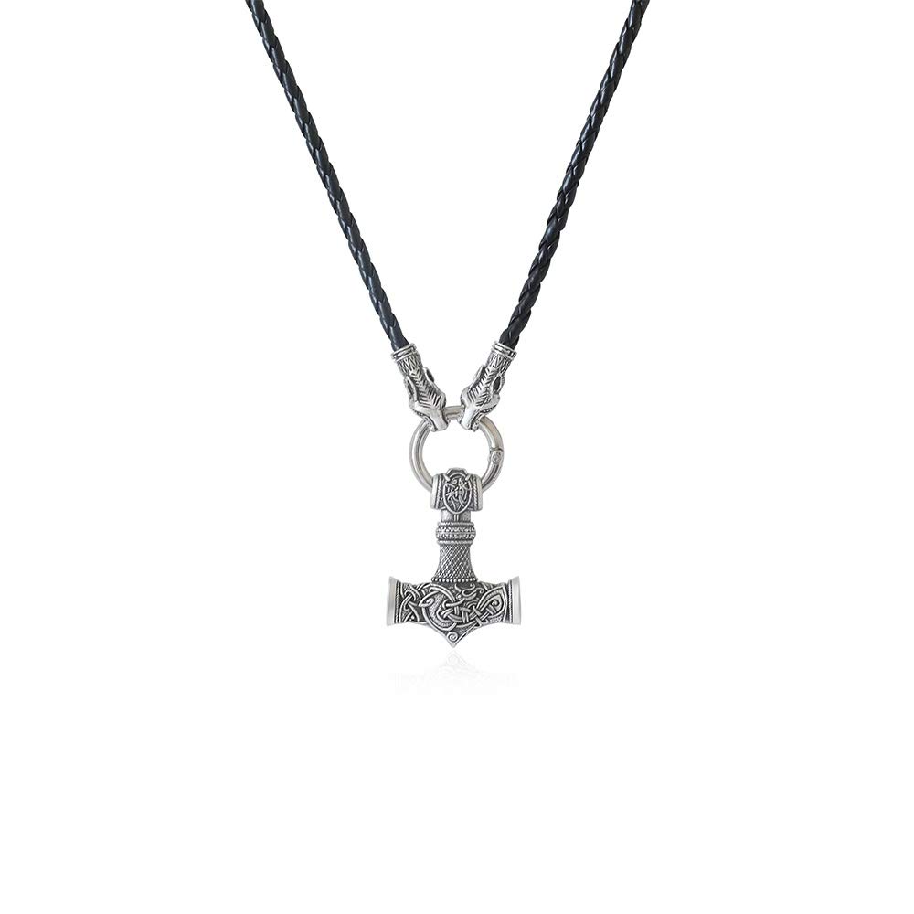 LANGHONGNorse Viking Thor Hammer Necklace Mjolnir Necklace for Men Talisman Jewelry