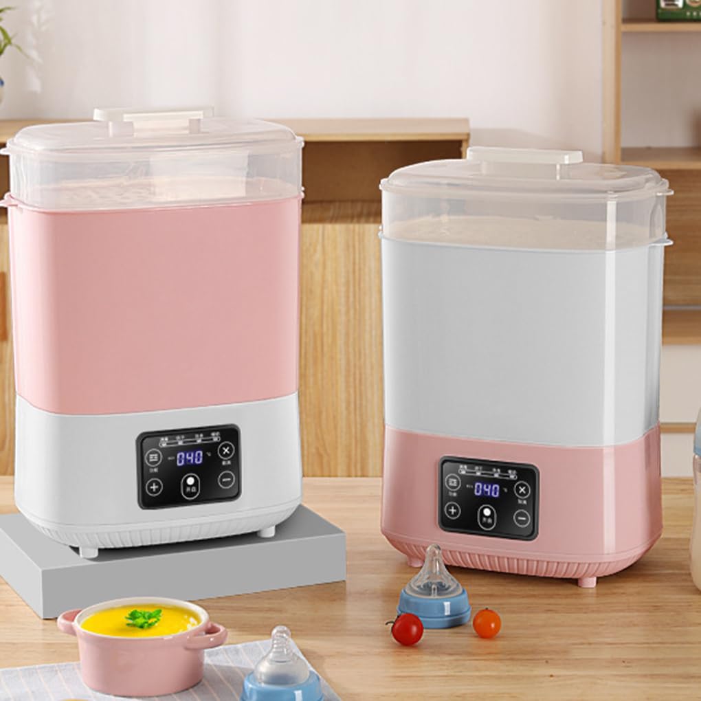 Desinfectantes de biberones de secado rápido para todos los biberones, esterilizador y secador de biberones de vapor eléctrico fácil de PP, más higiénico, rosa