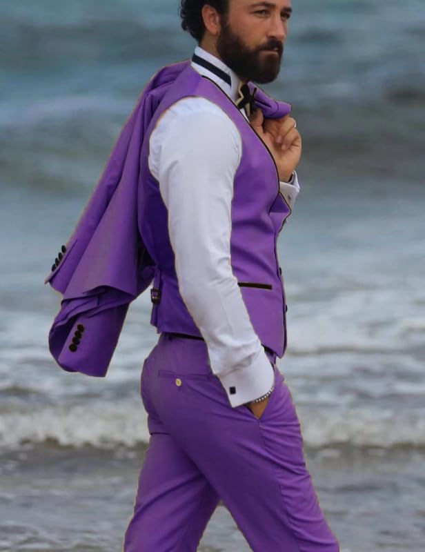 Prom Suits for Men 2026 Slim Fit Formal Suits for Men Velvet Lapel Wedding Dress Jacket Set STXZ0043