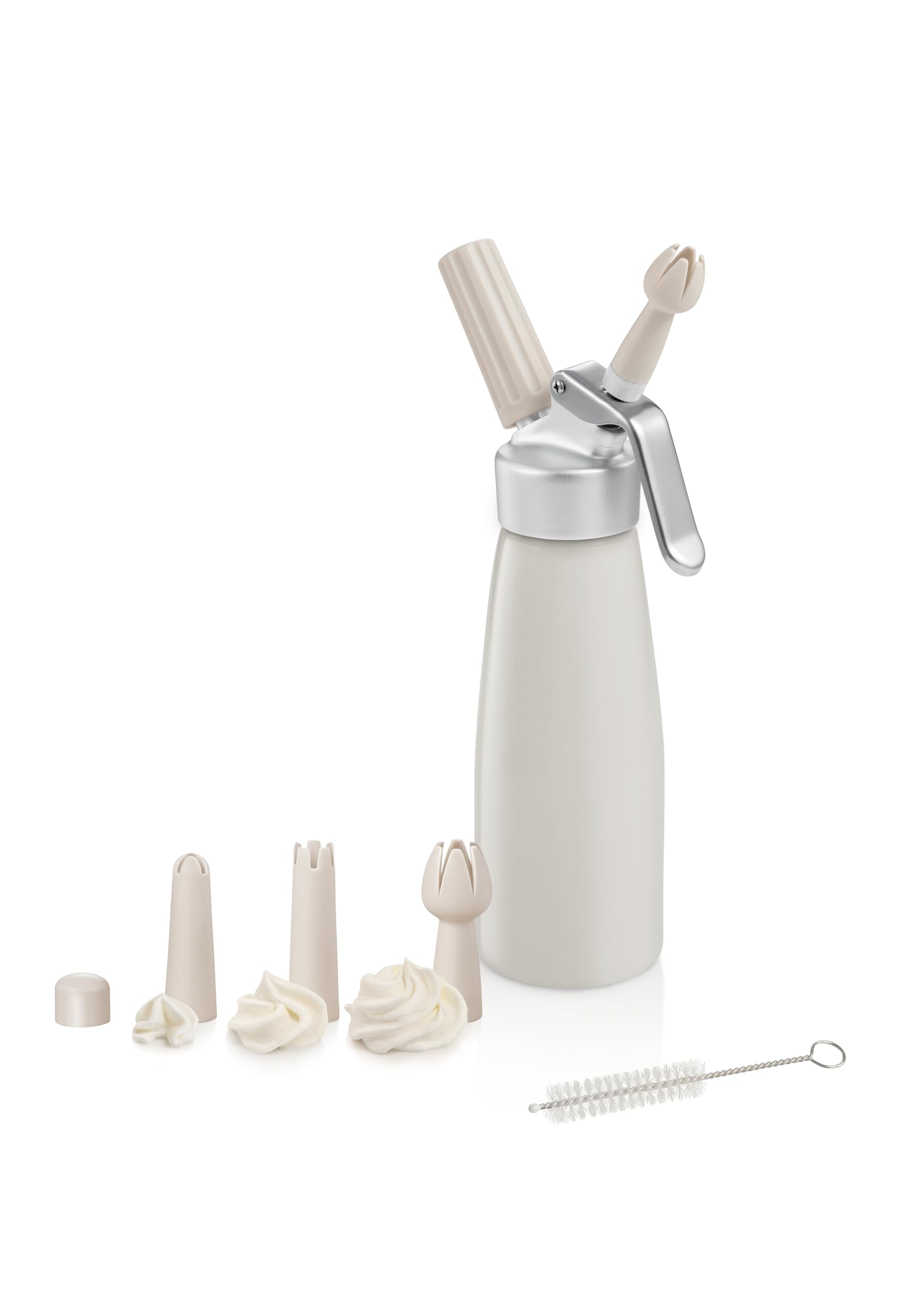Tescoma 630546 Sifone per panna montata 0,5 litri, Alluminio, con 3 beccucci decoratori, linea Delícia
