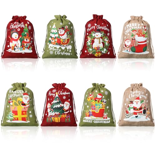 Sacs de Noël en lin Shappy au style mignon pour réenchanter la magie des fêtes