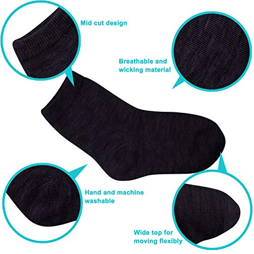 Image of Duufin 18 Pairs Toddler Crew Socks Mid Cut Kids Socks Mid Calf Toddler Socks