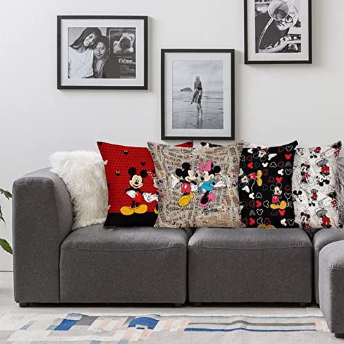 Layinusg Pack Of 4 Cute Cartoon Pillow Covers Cushion Case Throw For Couch Sofa Bedding Home Decorative Pillowcases 18X18 In #TOP5