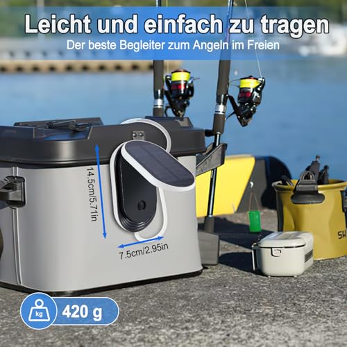Teichpumpe Solar mit Akku, Teichbelüfter Sauerstoffpumpe für Teich Solar mit 3 Arbeitsmodi und 2 Luftsteine, Aquarium Sauerstoffpumpe für Angeln, Hydroponic, Fischtransport