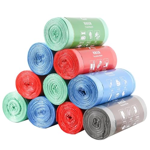Generisch 120 bolsas de basura, 4 ruedas, pequeñas biodegradables, 55 × 45 cm, resistentes, resistentes a pinchazos e impermeables, bolsas de basura para cocina, baño, salón, premium a prueba de fugas