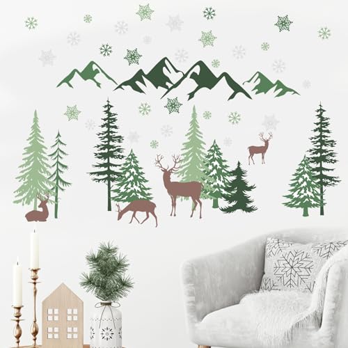Vinilos Decorativos Mfault Paisaje Invernal 35x12 Pulg miniatura 3