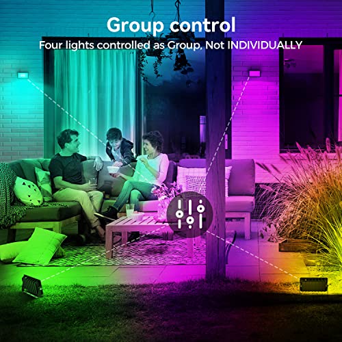 Nipify 4 Pack Rgb Flood Lights (300W Equiv), Led Color Changing Outdoor Lights,Dimmable,Timing,Ip66 Waterproof Landscape Light, Uplight For Party,Yard, Garden, Barbecue, Night Camping #TOP3