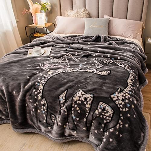 Miniatura 2 de Manta de visón coreano de felpa, tamaño individual, forro polar pesado de 5 libras, sedosa, suave y cálida, de 2 capas, manta de cama Raschel