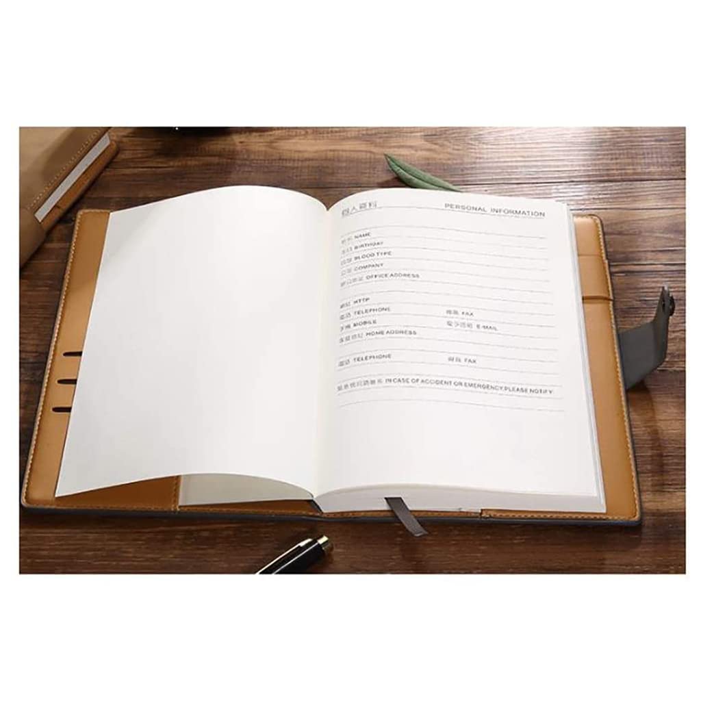 Notebook portatile A5 in morbida pelle PU retrò - Blocco note squisito con fibbia ad anello per studenti, lavoratori, professionisti, riunioni di ufficio e diario in movimento