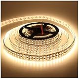 LEDENET Warm White 5M Double Row 3528 SMD 1200LEDs Flexible Strip Tape Light 240LEDs/M Ribbon Lamp DC 12V 16.4Ft (Warm White Strip)