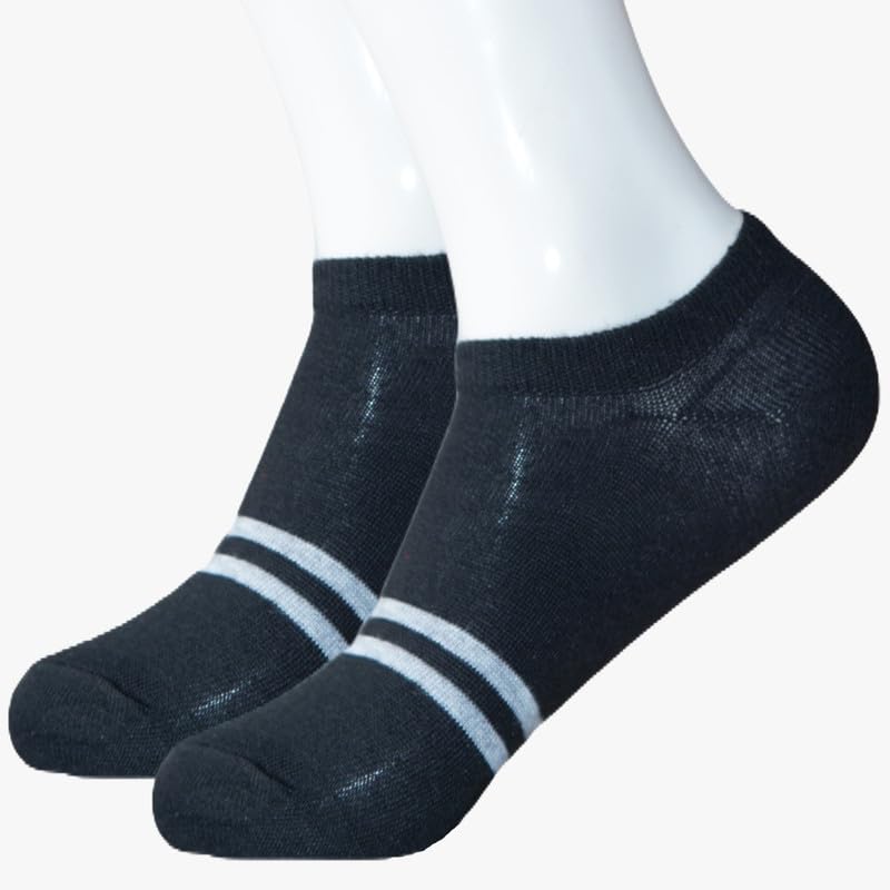 Black Poly Cotton Low Ankle Length Design Casuals & Formals Wear Socks Pack of -1/Socks black487-image-30