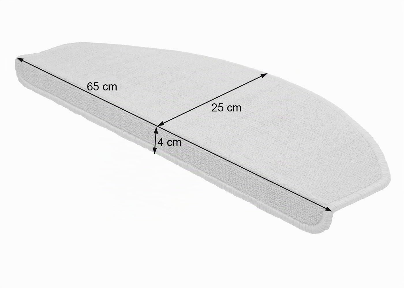 Mendler 15er-Set Stufenmatte HWC-G49 65x25cm - halbrund, grau | Treppenteppich, Treppenschutz, Treppenmattenset