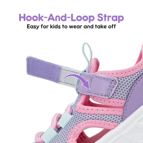 Image of YESKIS Toddler Boys Girls Sport Sandals Outdoor Athletic Hiking Running Tennis Barefoot Shoes Lightweight Closed Toe Adjustable Strap for Toddler and Little Kids