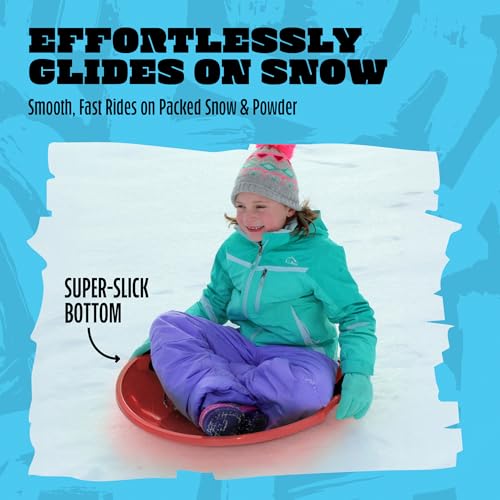Image of Flexible Flyer 26 inch Flying Saucer Sled Multipack - Plastic Snow Sleds with Hand Grips, Heavy Duty Snow Discs for Kids, Adults, Schools, Camps & Daycares