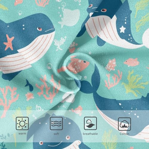 Cute Whales Girls' Underwear Cotton Girls Briefs Soft Toddler Underwear 2T3