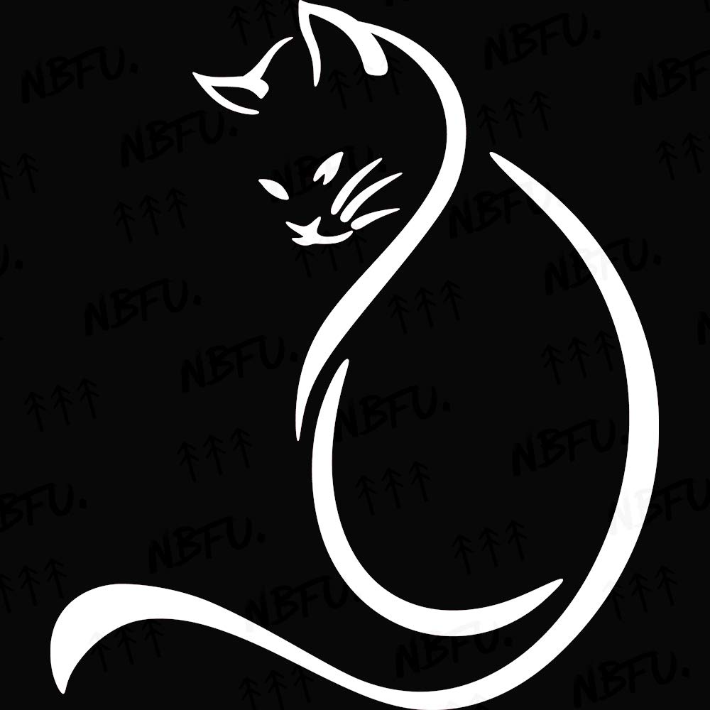 NBFU Sitting Kitten Cat Animal 2 (White) (Set Of 2) Premium Waterproof Vinyl Decal Stickers For Laptop Phone Accessory Helmet Car Window Bumper Mug