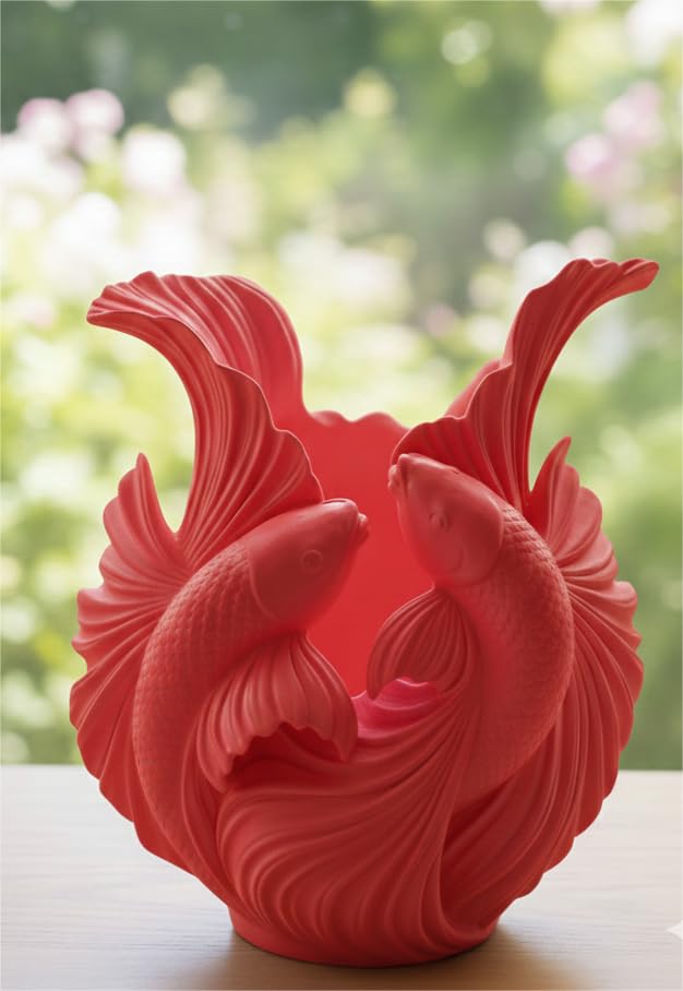 Cute Fish Pen Holder for Desk, White Desk Organizer for Pens, Pencils and Stationery, Decorative Office Table Accessory for Home, School and Study Table (Red)-image-20