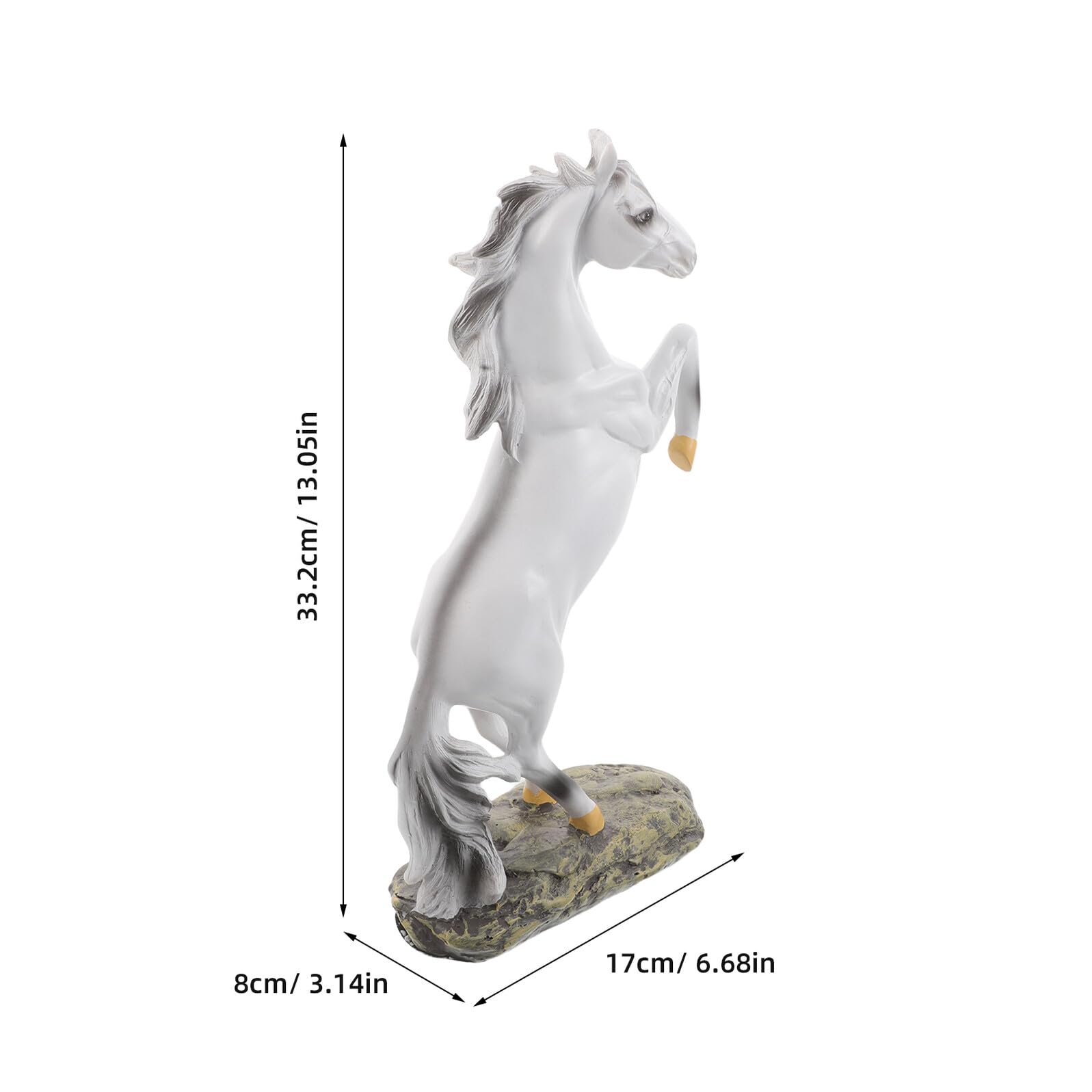 Feng Shui Figurka Konia z Żywicy Vintage Rzeźba Stojącego Konia Stabilny Materiał Symbol Sukcesu i Ambicji Dekoracja Do Salonu i Biura Chiński Noworoczny Ozdobny Element