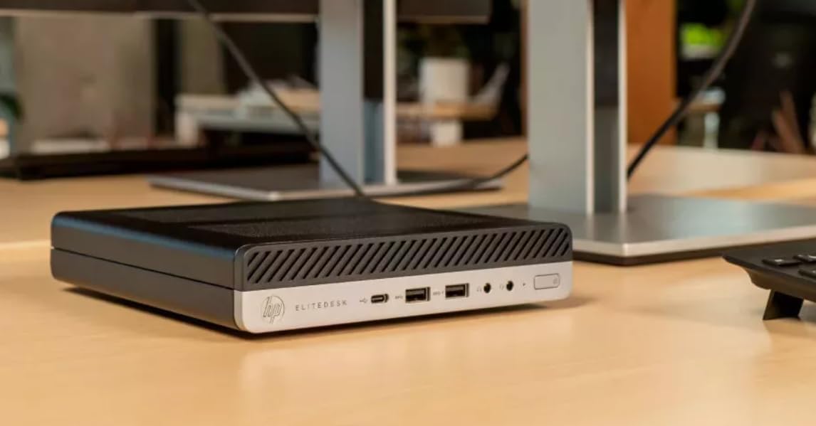 HP EliteDesk 800 G5 Mini PC de Escritorio, Intel Core i5-9500T, 16 GB de RAM, SSD de 256 GB, Wi-Fi, Bluetooth, Teclado QWERTY Estadounidense, Windows 11 Pro (Reacondicionado)