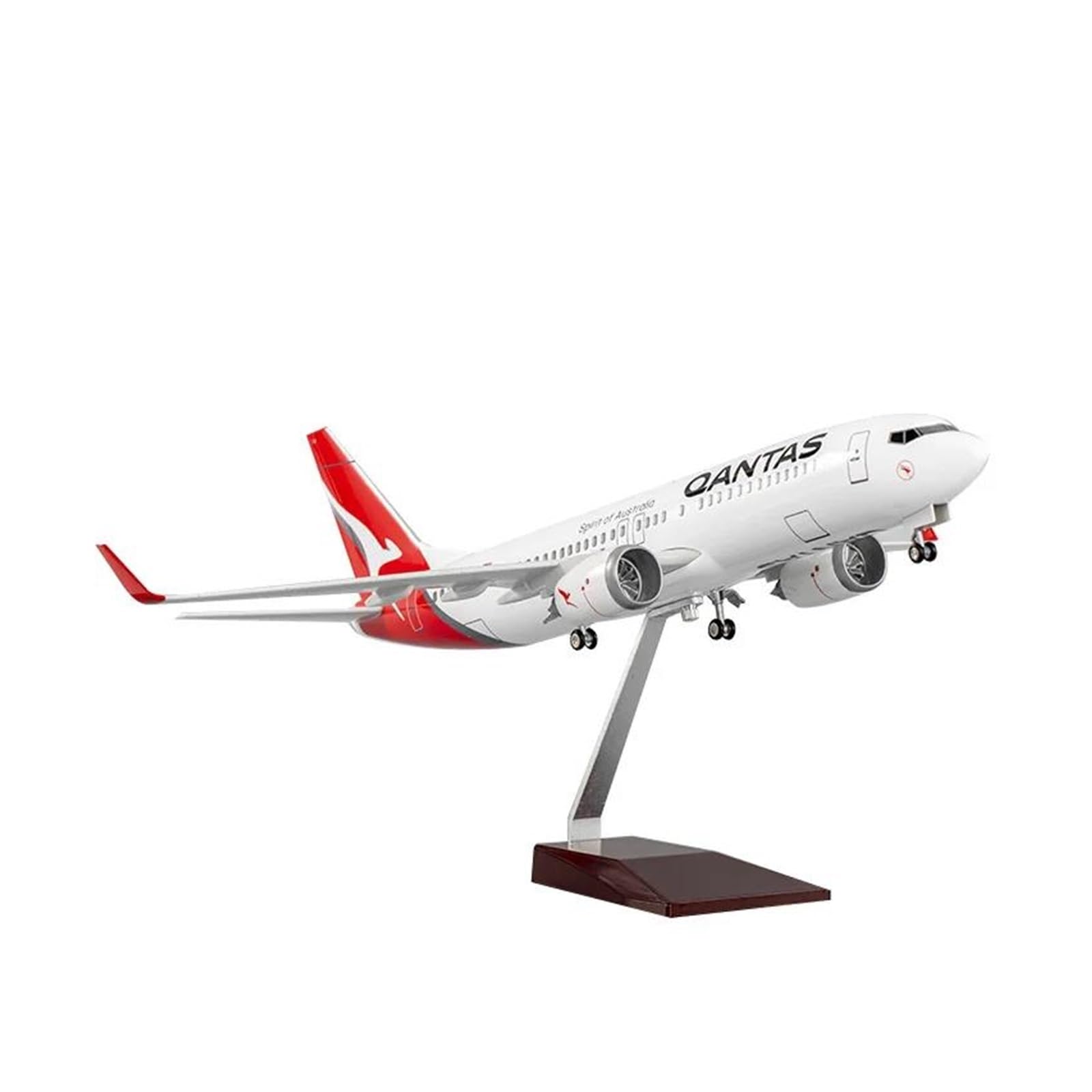 Giocattoli per aeroplani pressofusi 47 cm per Qantas B737 Australia Modello di Aereo Aereo in Miniatura in Resina Display da Tavolo Appassionati di Aviazione per Raccolta ed Esposizione (con Luce)